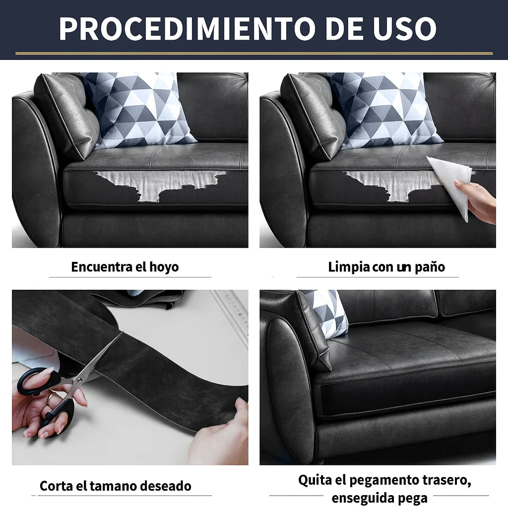 ReparaFácil™ Cuero Autoadhesivo Premium - La forma más simple de devolverle vida a tus muebles y accesorios de cuero.