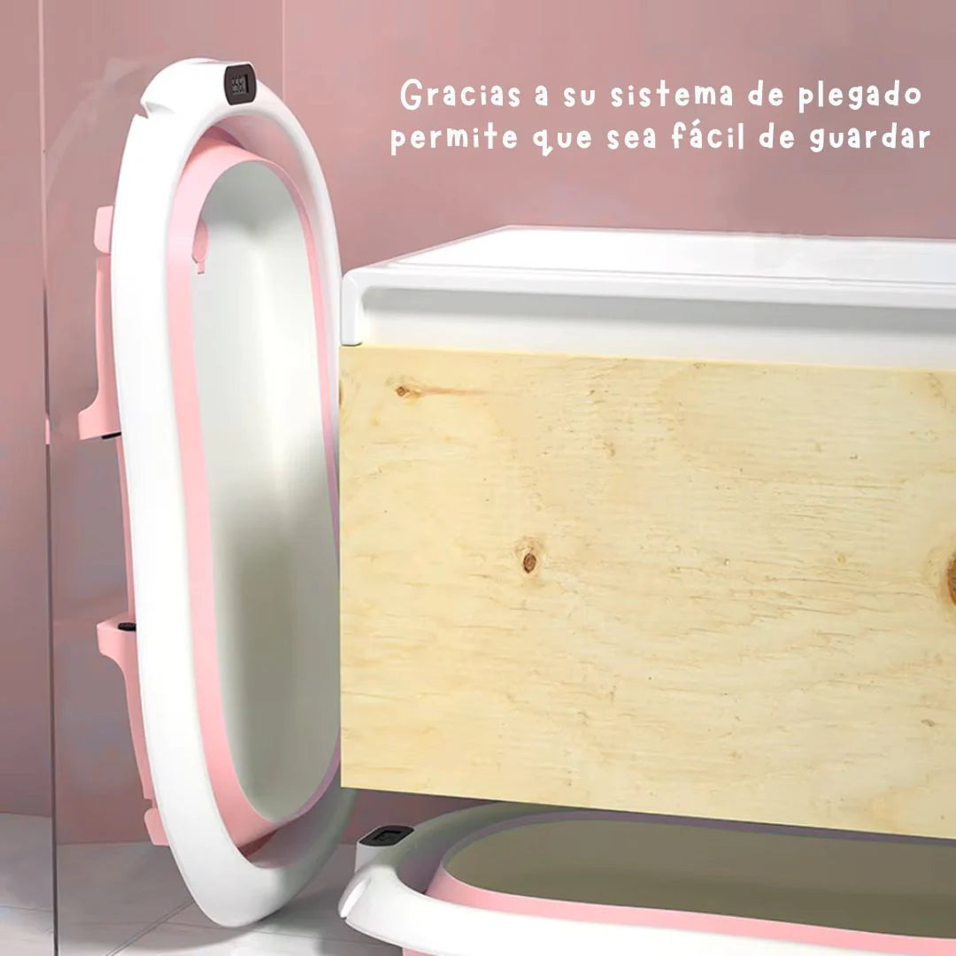 Bañera Plegable   COM Cojín Acolchado y termómetro