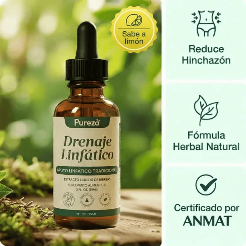 PurezaDrops™ | Drena Naturalmente la Hinchazón del Rostro, Abdomen y Piernas