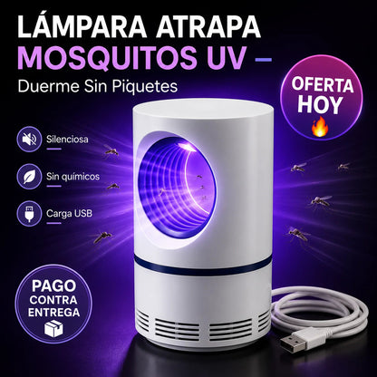 🦟 Lámpara Atrapa Mosquitos UV | Duerme Sin Piquetes, Sin Químicos